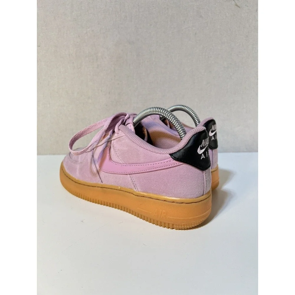 Nike Air Force 1‎ Low Womens Size 7 Pink Canvas Gum Sole Streetwear Barbiecore